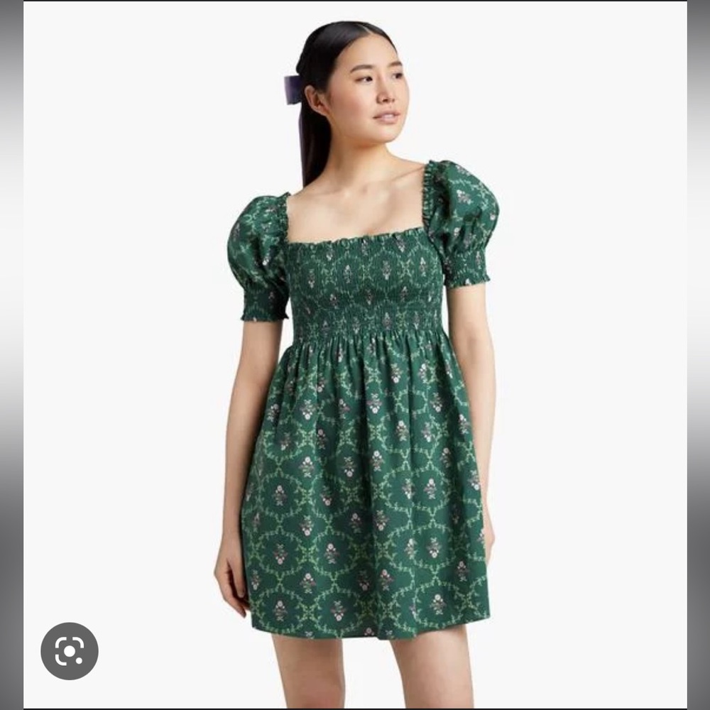 Hill House Home Athena babydoll nap dress S limited edition emerald trellis